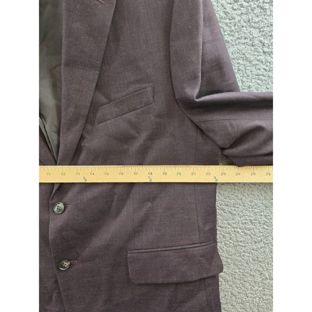 Tommy Hilfiger Modern-Fit Linen Blend Sport Coat Men's 46S Bordeaux Front Button